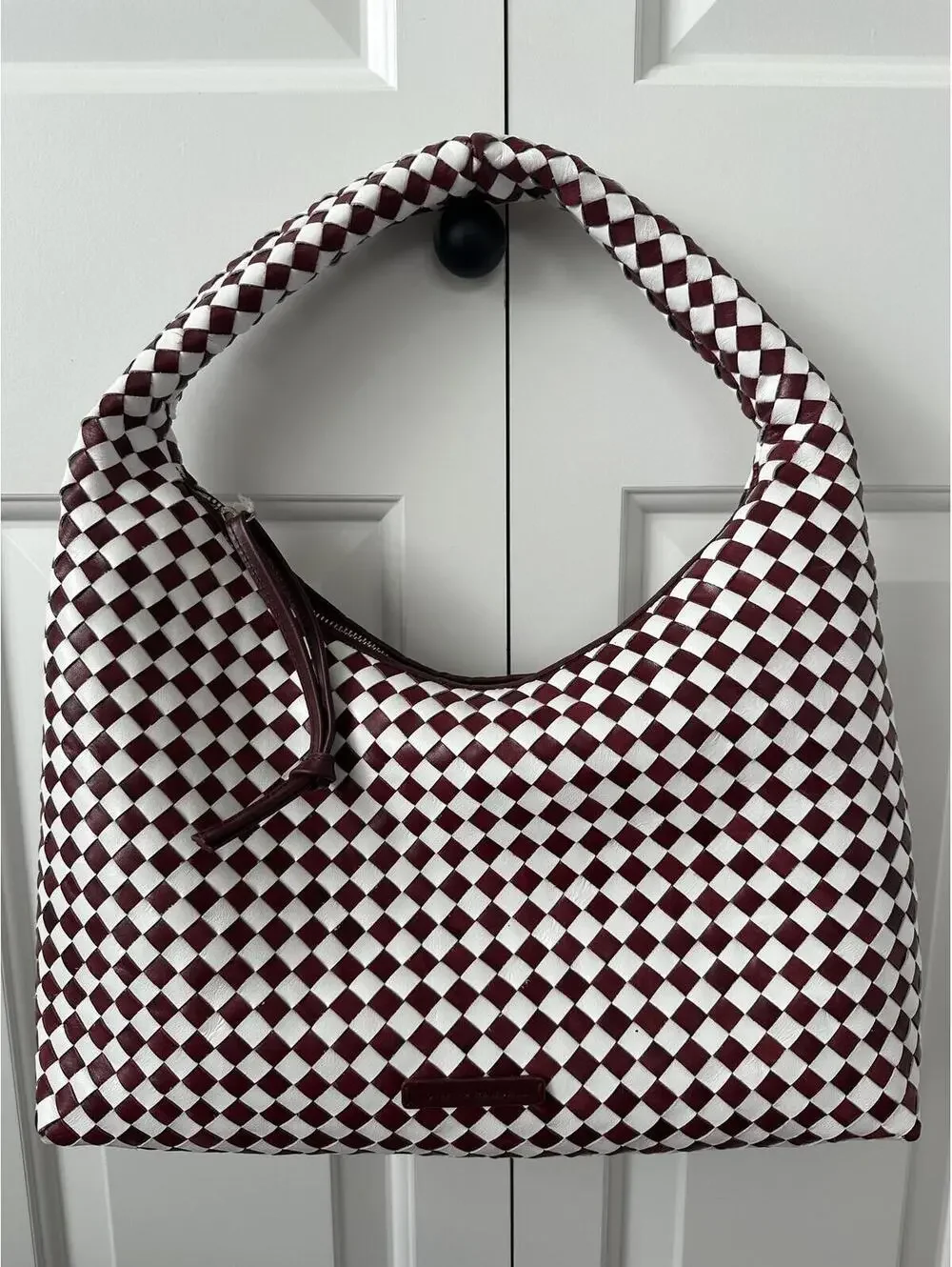 Loeffler Randall Willow Hobo Bag Maroon/White